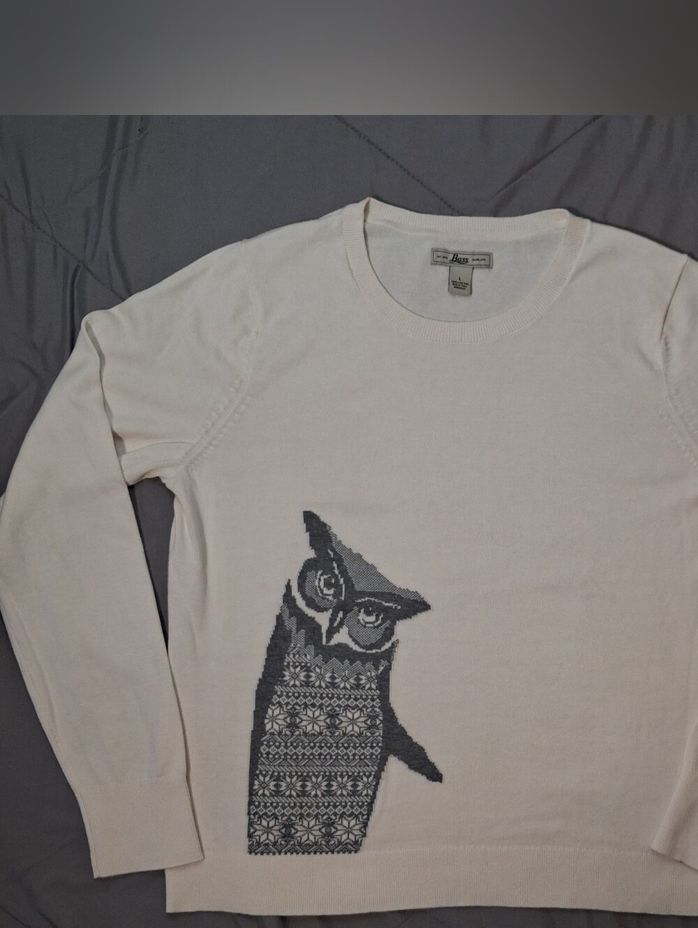 Bass Owl Sweater Cream Crewneck